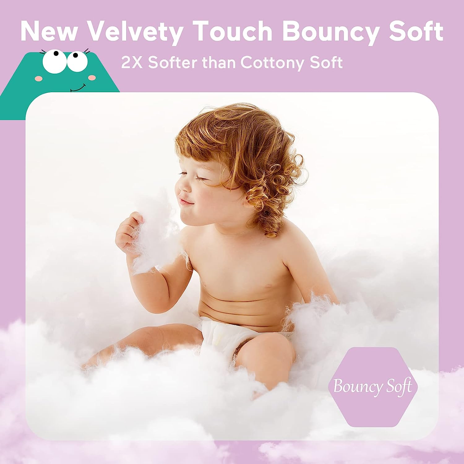 Newborn Diapers for Baby's Sensitive Skin Size 1(8-14lb) 82 Count,Babycozy Bouncy Soft Diapers Fit Baby Preemie, Dry Disposable Diapers Hypoallergenic Without Chlorine - Image 2